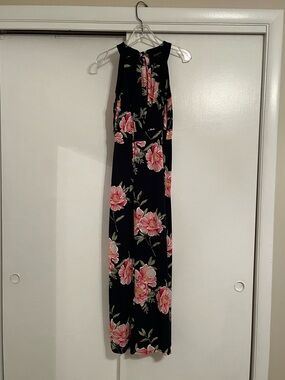 Enfocus Studio Navy Floral Maxi Dress Size 8